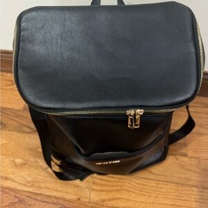Elegant Black Leather Backpack